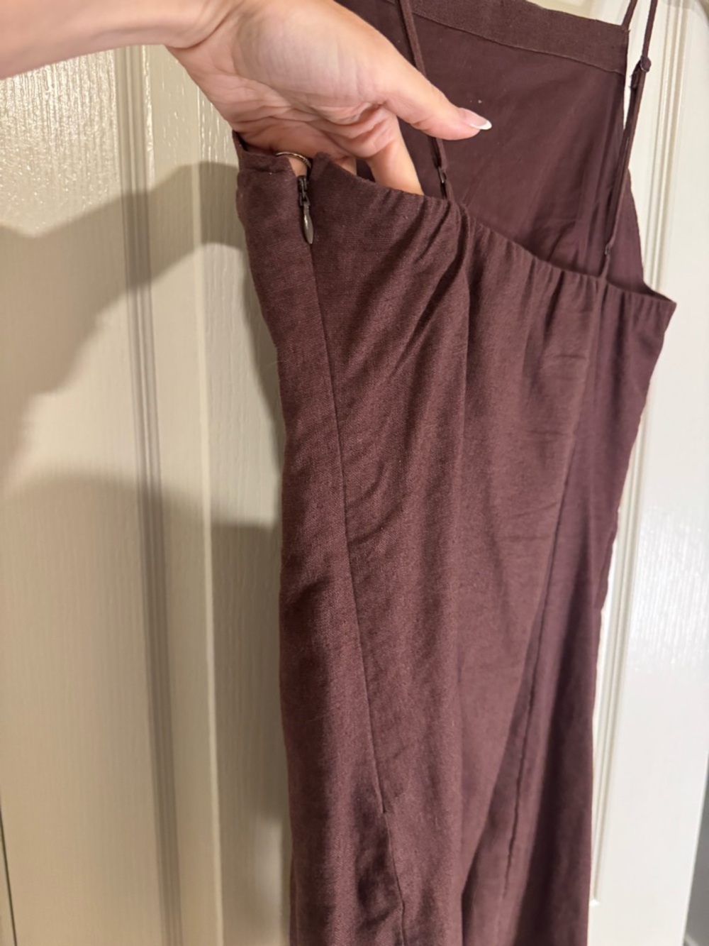Abercrombie Linen-Blend Boatneck Low Back Mini Dress Size Small Tall - Picture 5 of 9